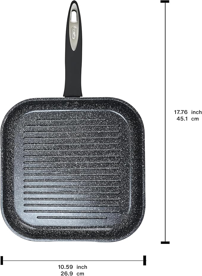 Zyliss Ultimate Ceramic Cookware - Non-Stick Grilling Pan for Healthy Meal Prep - Quick-Heat & Easy-to-Clean - Grill Pan, 10.2 Inches