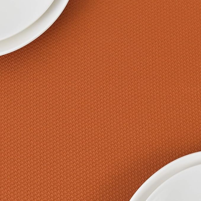 maxmill 2 Pack Rectangle 52 x 70 Inch Rust Textured Tablecloth Waterproof Spillproof Wrinkle Free Fall Table Cloth, Kitchen Dining Tabletop Thanksgiving Decoration, Halloween Table Decoration
