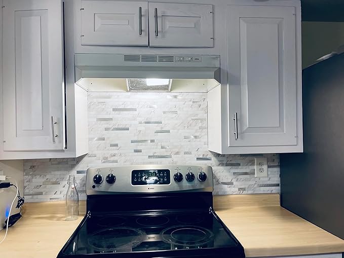 Yipscazo 20 Sheets Peel and Stick Stone Metal Backsplash, PVC Wall Tiles Stick on Tiles for Backsplash Kitchen, Bathroom, Laundry Room, Camper, Fireplace