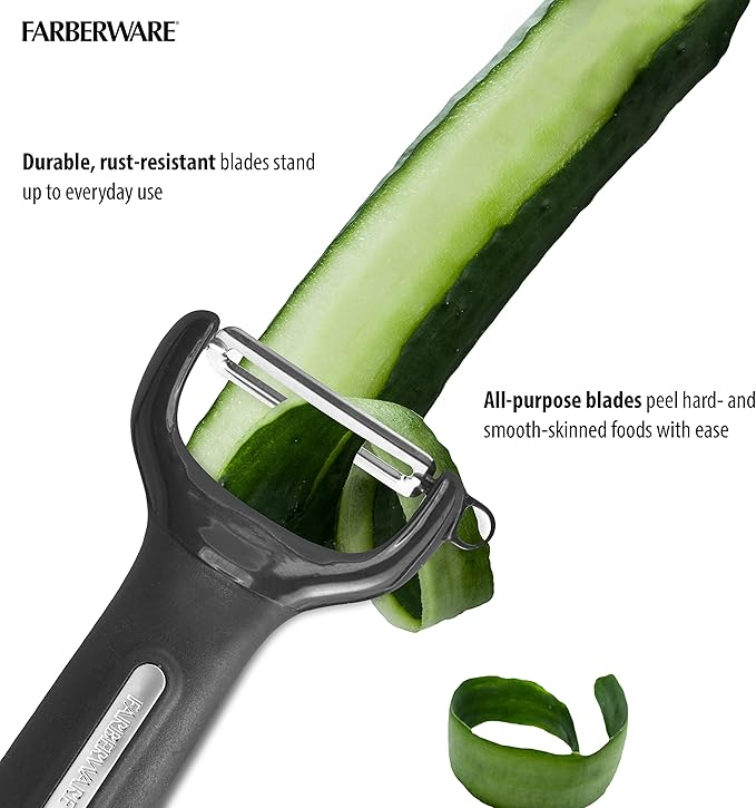 Farberware Professional Euro Peeler and Y-Peeler Set, 8-Inch and 5-Inch, Black