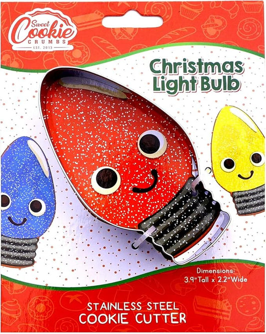 Christmas Light Bulb Cookie Cutter - 3.9 Inch - Stainless Steel (Light Bulb)