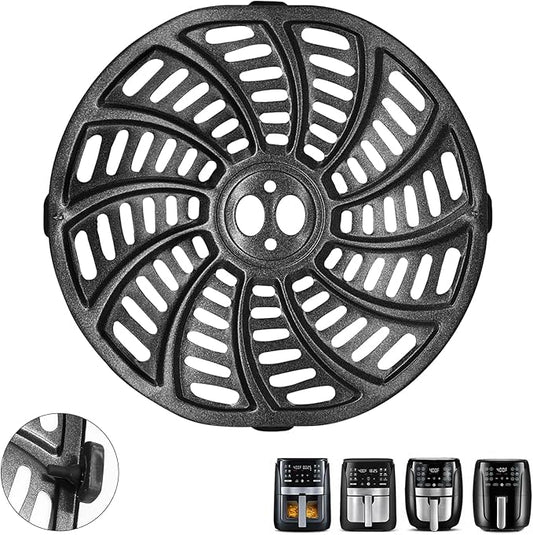 GXF Air Fryer Accessories for Gourmia GAF686 GAF698, Oval Nonstick 9.3''×8.9'' Air Fryer Replacement Parts Rack Tray Basket Grill Pan Grill Plate Crisper Plate with Rubber Bumpers