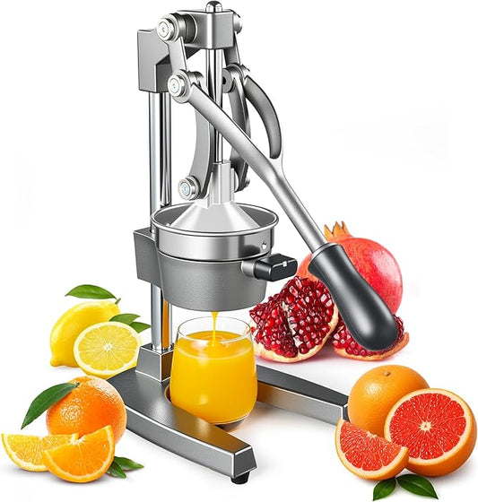 Manual Cast Iron Citrus Juicer,Commercial Hand Press Squeezer,Heavy Duty Countertop Squeezer for Fresh Orange Lemon Juice with Stainless Steel Cup