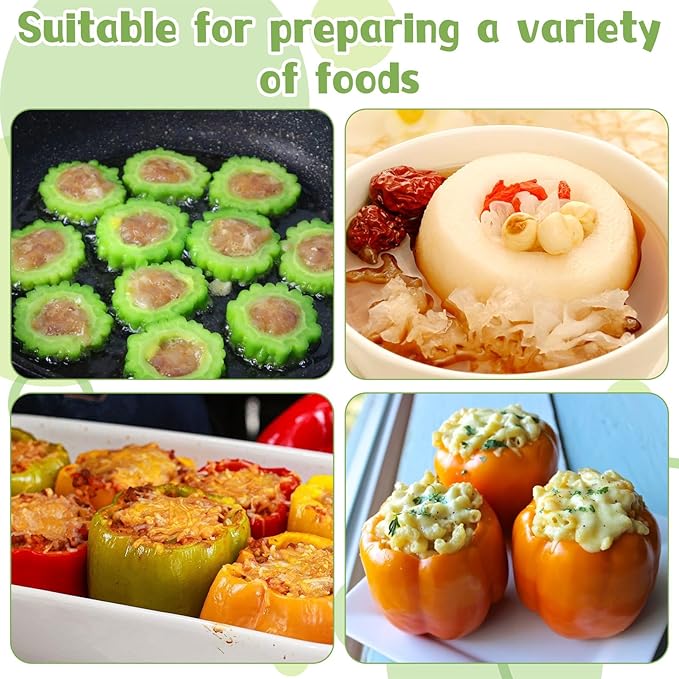 2 Pcs Stainless Steel Pepper Seed Corer Remover, Multifunctional Fruit and Vegetable Core Remover, Red Pepper Core Removers for Red Bell Peppers, Fruit and Vegetable