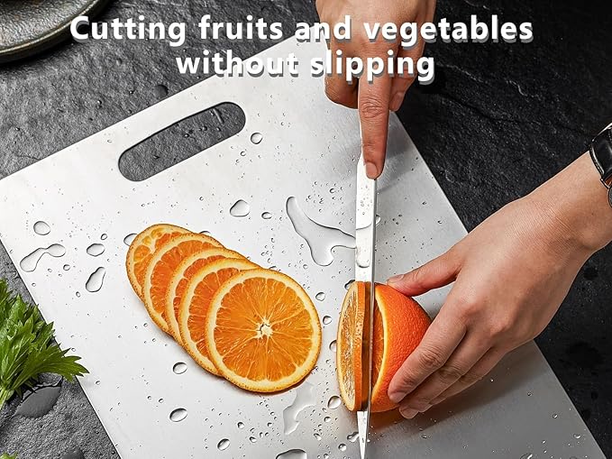 UFJEG Titanium Cutting Board, 3 PCS Titanium Cutting Boards for Kitchen, Non Toxic, Double-Sided Food Grade Chopping Board for Outdoor Camping(15.6" x 11", 13" x 9.3", 11.8" x 7.8")