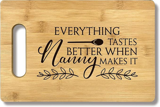 FONDCANYON Nanny Gifts - Bamboo Cutting Board Kitchen Decor, Perfect for Nanny's Christmas, Birthday, or Mother's Day