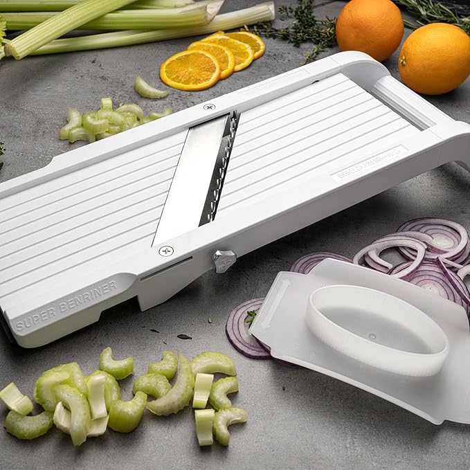 Benriner Mandoline Slicer, with 4 Japanese Stainless Steel Blades, BPA Free, New Model