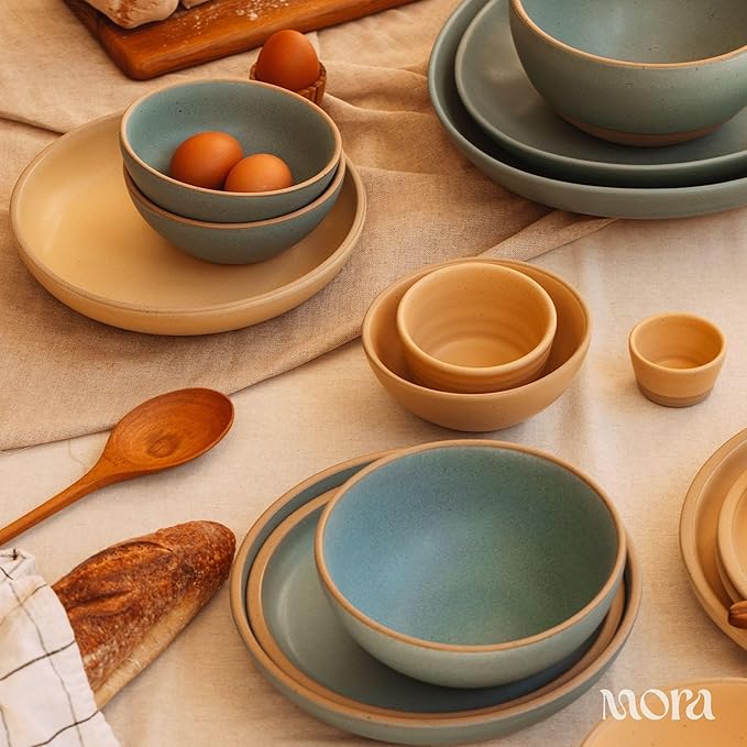 Mora Nano Ramekins Set of 4, 2oz Ceramic Pottery Sauce Cups - Microwave, Oven and Dishwasher Safe - Merrigold