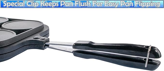 5 STAR SUPER DEALS Pancake Pan Maker Nonstick Double Sided w/ 4 Small Round Mold Designs for Perfect Eggs, French Toast, Omelette, Flip Jack, and Crepes