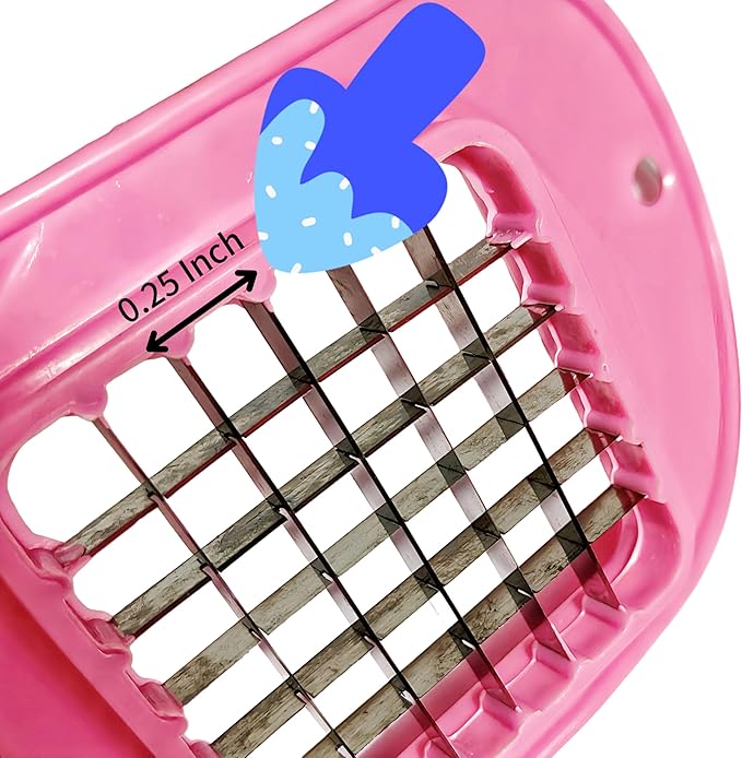1 PCS Egg Chopper Egg Slicer Fruit Salads Cuter Potato Cutter Hard Boiled Egg Slicers Fruit Cube,Vegetable Slicer,Onion Mincer Chopper, Vegetable Chopper,Cutter,Dicer - Pack of 1 grid 0.5 inch,RED
