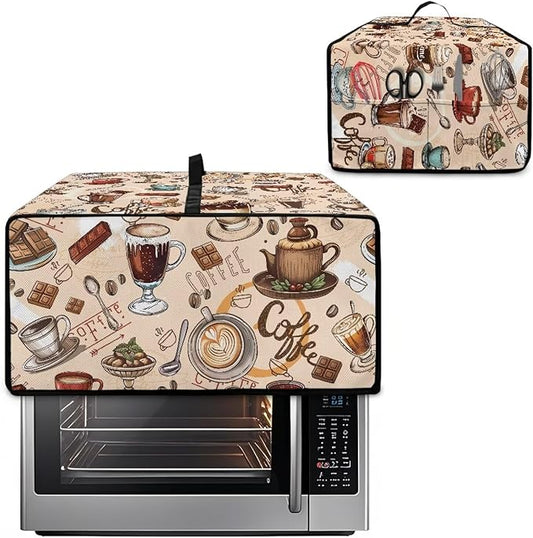 Doojoayie Coffee Appliance Dust Cover 8 Slice Toaster Cover Small Appliance Dust Protector for Toaster Oven/Bread Making Machine/Air Fryer