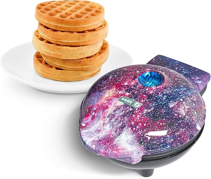 Dash Mini Waffle Maker- Compact Electric Waffle Iron - Stylish Machine with nonstick surface - Quick Breakfast & Snacks - Galaxy Print
