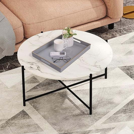 MAONAME Gray Serving Tray with Handles, Rectangular Decorative Tray, Modern Coffee Table Trays, Plastic Ottoman Trays for Bathroom, Decor, 15.7” x 11.8” x 1.57"