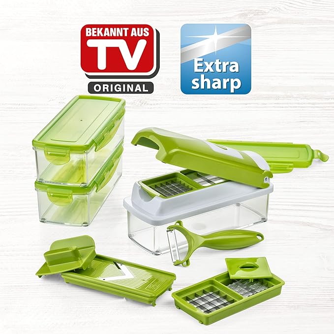 Genius Nicer Dicer Smart | 13 Pieces | Vegetable Cutter | Onion Cutter | Multi-Cutter | Fruit Cutter | NEW
