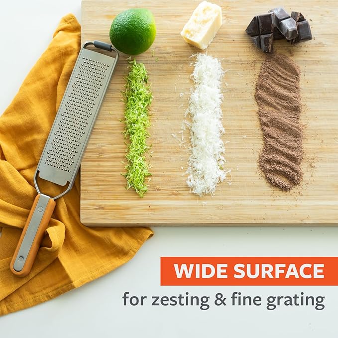 Full Circle Simply the Zest, Fine Grater and Zester with Innovative Food Catcher, High Performance Zesting – Perfect for Parmesan, Garlic, Lemon, Fruit, Chocolate and Ginger, Dishwasher Safe