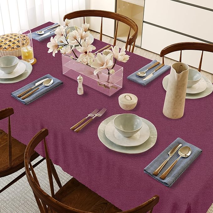 HX&OD Rectangular Tablecloth Cationic Fabric Waterproof Stain Resistant Wrinkle-Resistant for Home/Decoration/Party/Buffet/Wedding/Dining Room/Camping
