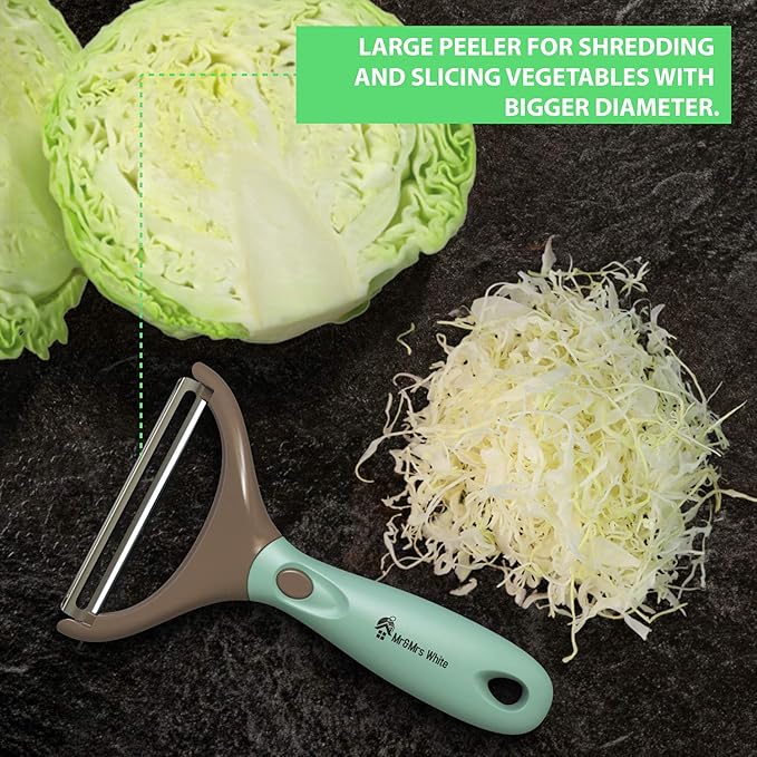 Premium 3-in-1 Vegetable Peeler Set - Sharp Stainless Steel Blades with Interchangeable Handle, Straight, Julienne & Wide Peelers – Space-Saving,Multifunctional Design for Effortless Kitchen Prep