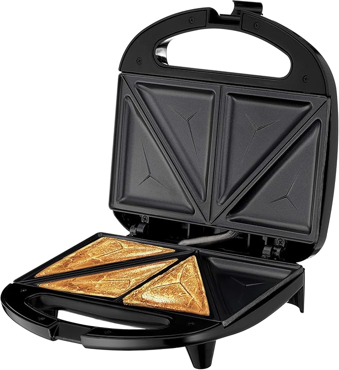 Lumme Sandwich Maker, Sandwich Toaster, Panini Press, Quesadilla Maker, Grilled Cheese, French Toast Press, Pizza Pockets Press, Indicator light, Omelet, White (White)