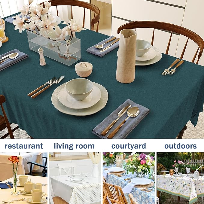 HX&OD Rectangular Tablecloth Cationic Fabric Waterproof Stain Resistant Wrinkle-Resistant for Home/Decoration/Party/Buffet/Wedding/Dining Room/Camping