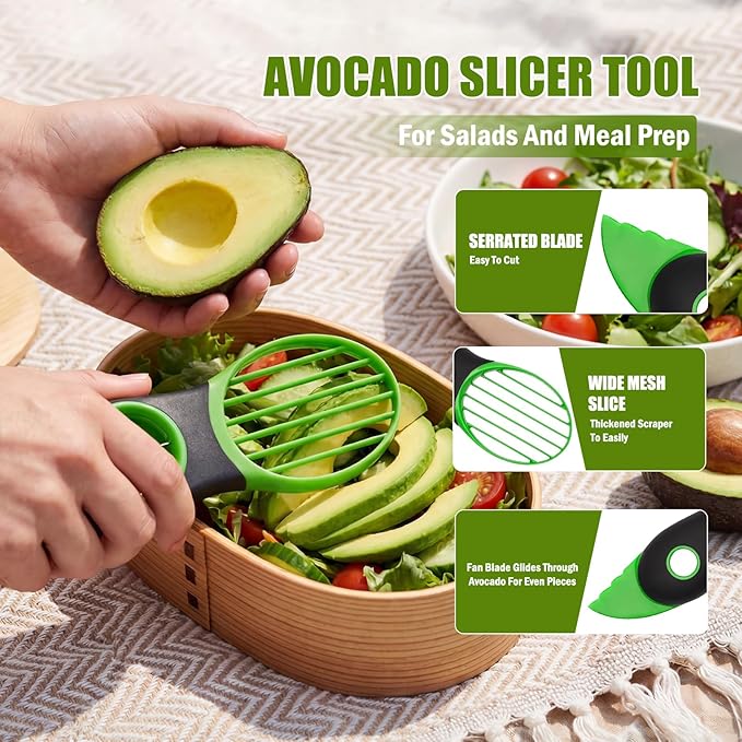 Egg Slicers, Avocado 6 Piece Set with Avocado Container, Includes Avocado Slicer and Avocado Cutter Tool, Dishwasher Safe for Slicing, Dicing and Keeping Avocados Fresh