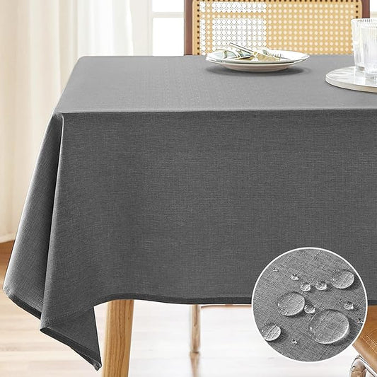 AUSSPVOCT Textured Tablecloth Rectangle 60x104 Water Resistant Spill-Proof Wipeable Table Cloth Wrinkle Free Fabric Dining Table Cover for Birthday Party Farmhouse Spring Kitchen Tablecloths