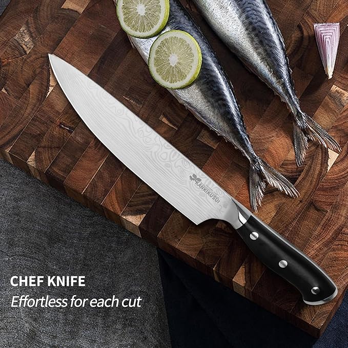 KANKIKUSUI Chef Knife 8 Inches, High Carbon Stainless Steel, Meat/Vegetable/Fruit