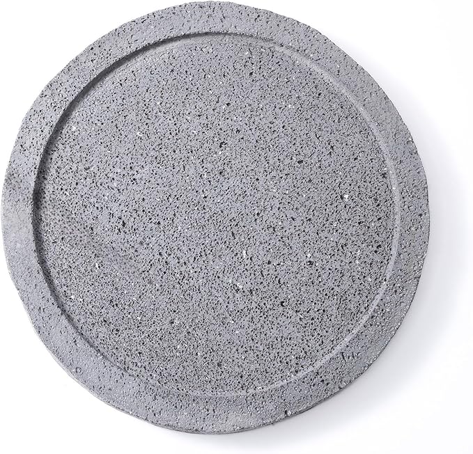 Volcanic Stone Comal - 12 in (30 cm) Round, 2.5 cm Thick | Comal de Piedra Volcánica para Tortillas | Stone Griddle for Gas Stove, Grill & Oven | Heat-Holding Plate for Asar Chiles & Carne