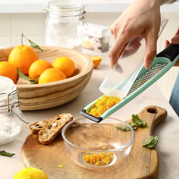 Spring Chef Stainless Steel Premium Swivel Peeler & Handheld Zester/Fine Grater - 2 Product Bundle - Mint