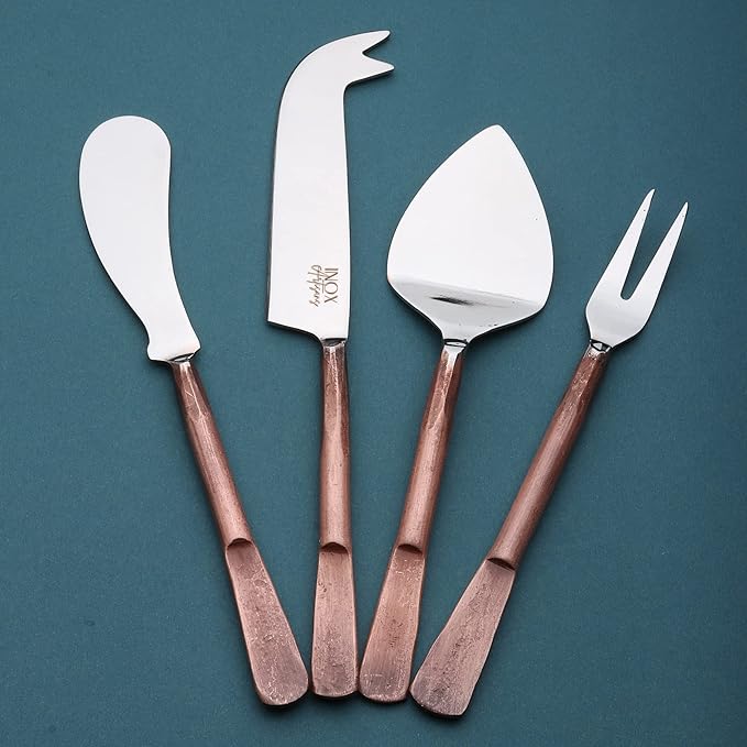 INOX artisans Celia Cheese Knives, Spreader & Fork Set