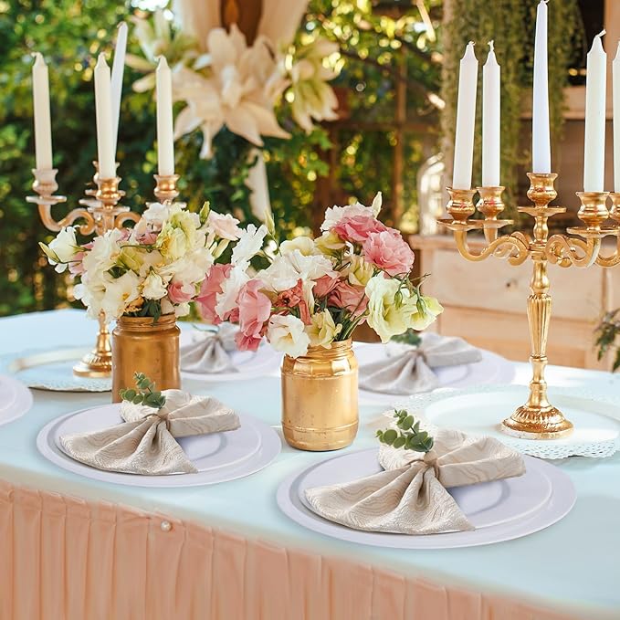 APTWOW 50PCS Napkin Rings, Easter Napkin Rings, Wood Bead Farmhouse Napkins Rings for Weddings Christmas Party and Easter Table Decoration
