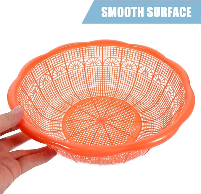 LIFKOME Plastic Rice Washing Basket Colander 9.05 Inch Multifunctional Food Strainer Bowl for Fruits Vegetables Kitchen Use