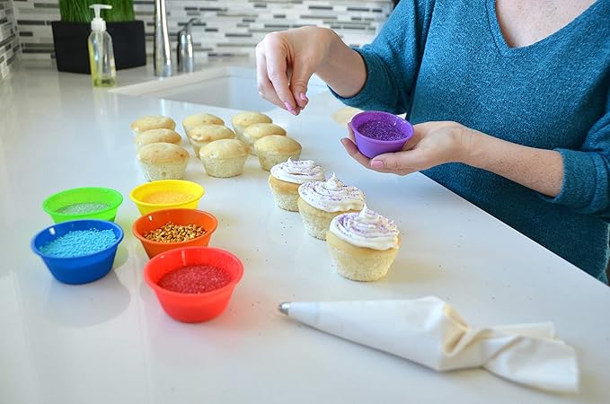 The Sweet Baker | Professional Silicone Baking Cups | Premium 12 Piece Set | Reusable Cupcake Muffin Pans | BPA Free