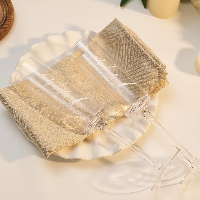 AW BRIDAL Engagement Bridal Shower Wedding Gifts for Newlywed Couples 2025, Anniversary Mr Mrs Champagne Flutes Toasting Glasses, Wedding Silver Cake Knife and Server Set with Gift Box for Bride Groom