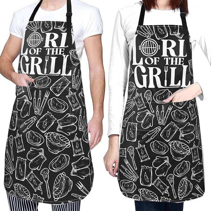 Apron with Pockets Aprons for Women Men Kitchen Chef Apron for Cooking Gardening Server Waitress Painting
