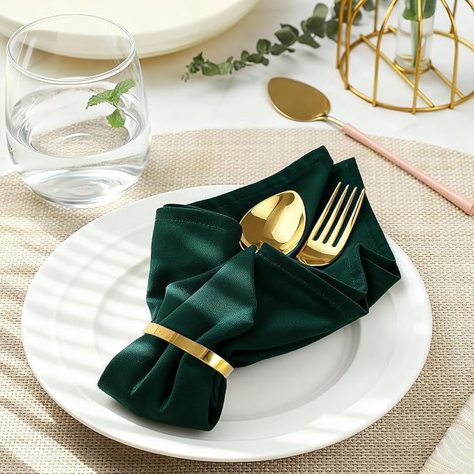 100 Pcs Gold Napkin Rings Bulk, Exquisite Round Napkin Ring Buckles, Suitable for Family Dinners, Weddings, Holiday Parties