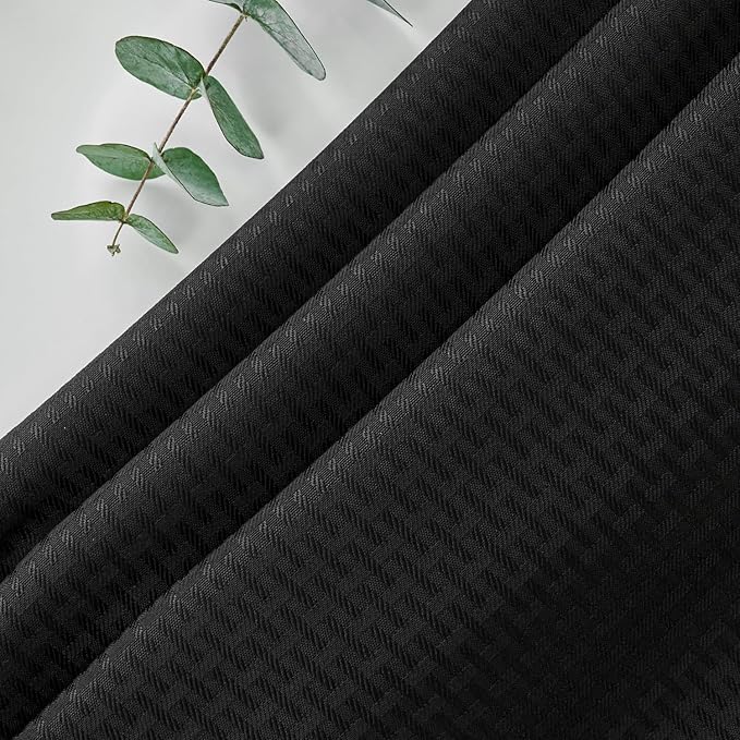 maxmill Square Tablecloth Weaved Texture Stain Resistant Waterproof Wrinkle Resistant Washable Soft Table Cloth, Decorative Fabric Table Cover for Dining Room Dinner and Parties, 52 x 52 Inch, Black