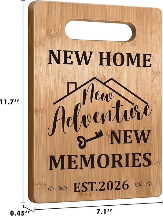Housewarming Gift for New House Homeowner, House Warming Gifts New Home 2026 Cutting Board Gift, First Home Gift for Neighbor, Realtor Closing Gifts for Home Buyers New Home New Adventure New Memories