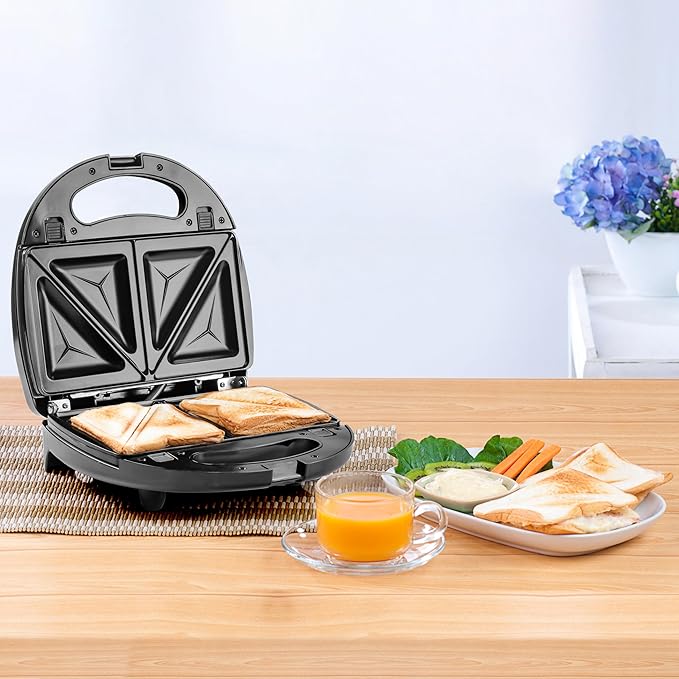 OVENTE Electric Sandwich, Panini and Waffle Maker Set with 3 Removable Non-Stick Plates, 750 Watts, Perfect for Grilled Cheese, Tuna Melts, Burgers, Steaks and Snacks, Black GPI202B