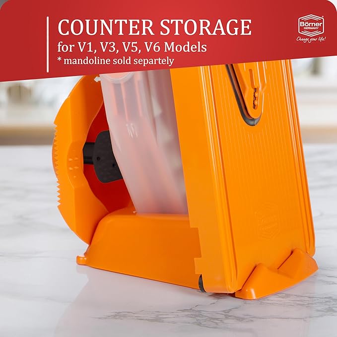Borner by Reston Lloyd Mandoline Docking Station for Upright Storage, Orange