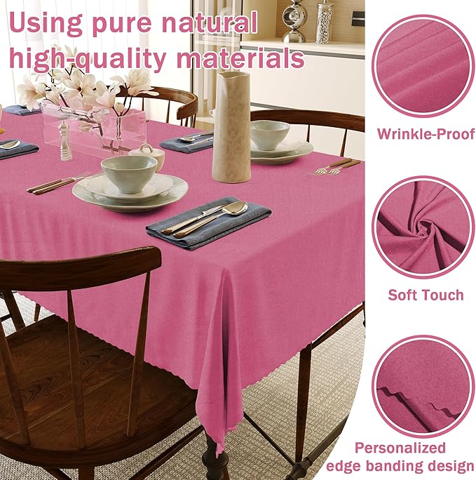 HX&OD Rectangular Tablecloth Cationic Fabric Waterproof Stain Resistant Wrinkle-Resistant for Home/Decoration/Party/Buffet/Wedding/Dining Room/Camping