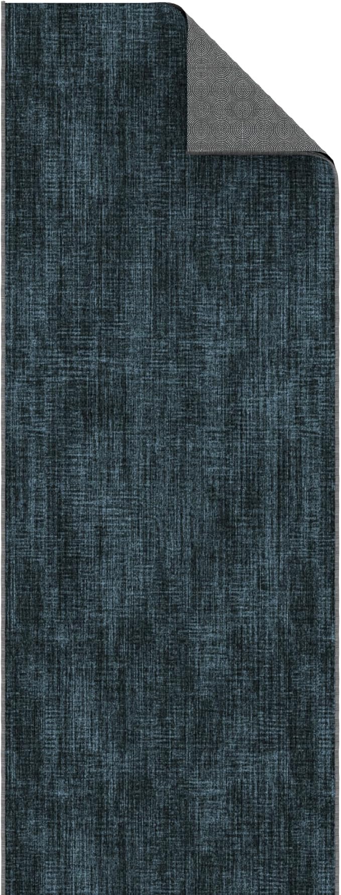 Ottomanson 3-Piece Kitchen Rug Set - Non Slip Runner & Washable Mat - 1'11" x 3' + 1'11" x 4' + 1'11"' x 5' - Durable, Stain Resistant for Entryway, Bedroom and Bathroom, Solid Charcoal Navy