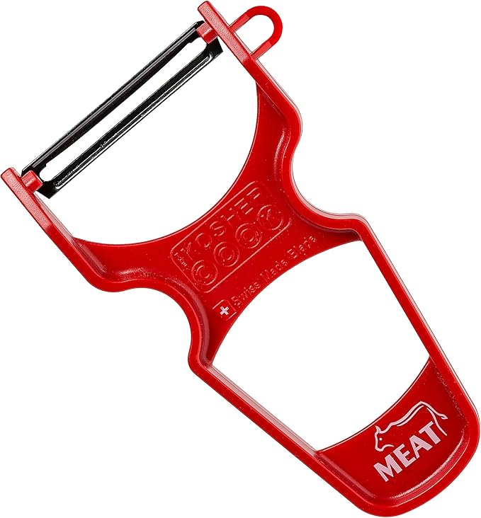The Kosher Cook Y Vegetable Peeler - Heavy Duty, Ultra Sharp Stainless Steel Blade - Swiss Peeler - Ergonomic Plastic Handle - Color Coded Kitchen Tools - Red