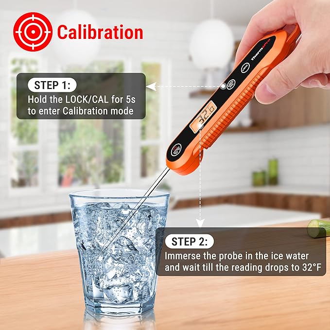 ThermoPro Digital Instant Read Meat Thermometer for Grilling Waterproof Kitchen Food Thermometer with Calibration & Backlight Baking Bread Candy Thermometer Cooking Tools Utensils