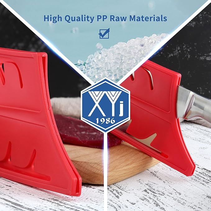 XYJ 2pcs/set Safety Knife Covers Sleeves Knives Edge Guard, Universal Knife Sheath, Cleaver, Chopping Knife Case Blade Guards Protector Red Kitchen Knife Cover Sleeve (For 7" Chopping Knife)