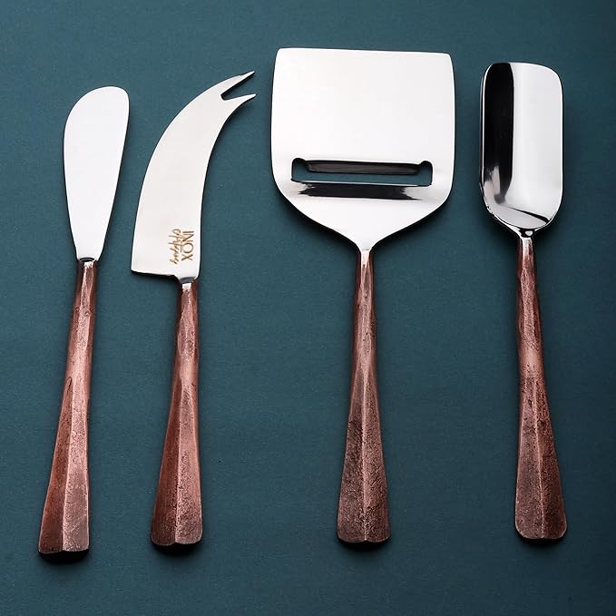 INOX artisans Copper Ridge Cheese Knives 4 Pc. Set
