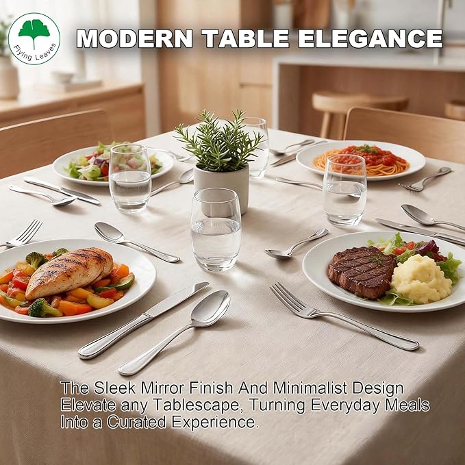 6 Piece Stainless Steel Dinner Knives Set, 9 Inch Table Knives with Mirror Polished Blade, Serrated Edge Cutlery for Kitchen, Dishwasher Safe - Ideal for Home, Restaurant, Gifting