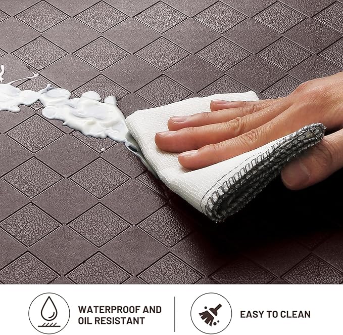 HappyTrends Kitchen Floor Mat - 4/5 Inch Thick Anti-Fatigue Kitchen Rug,Waterproof Non-Slip Kitchen Mats and Rugs Heavy Duty Ergonomic Comfort Rug for Kitchen,Office,Sink(17.3" x 60", Chocolate)