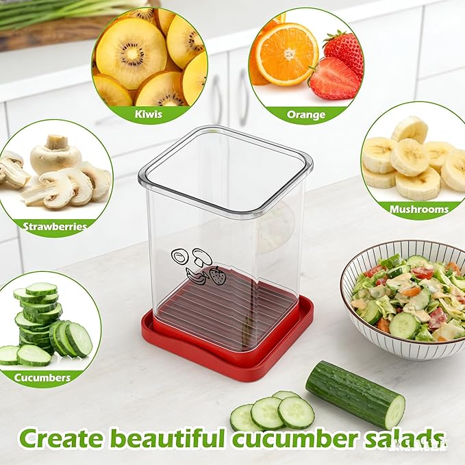 8-Blade Strawberry Slicer | Stainless Steel Fruit & Vegetable Cutter for Bananas, Cucumbers, Mushrooms & Eggs | Non-Slip Base, & Easy Clean Design | Multifunctional Kitchen Gadget