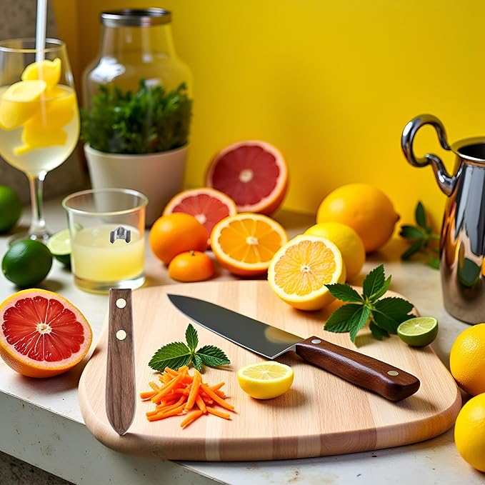 Brown Channel Knife, Lemon Peeler Zester Tool, Wood & Stainless Steel Peeler, Ultra Sharp Lemon Rind Twist Peeler Tool, Kitchen Tool for Lemon Orange Citrus Fruit Grater Graters, Peelers Slicers