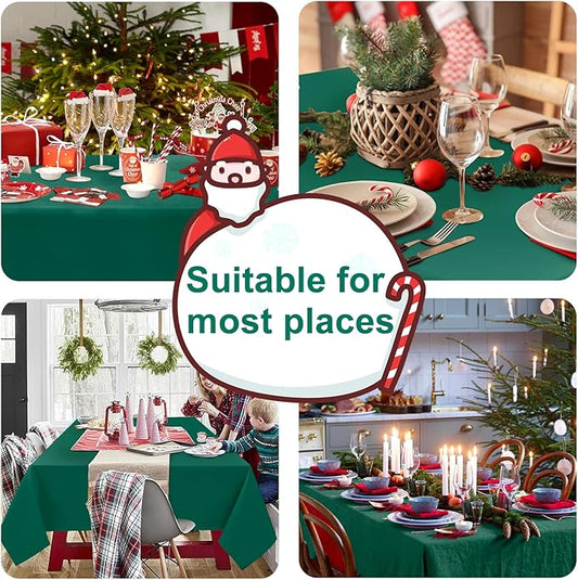 Hiasan Emerald Green Tablecloth for Rectangle Tables - Waterproof Washable Oblong Table Cloth for Dining Kitchen and Outdoor Use, 54 x 108 Inch